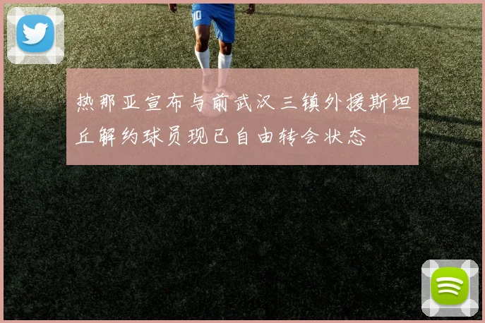 热那亚宣布与前武汉三镇外援斯坦丘解约球员现已自由转会状态